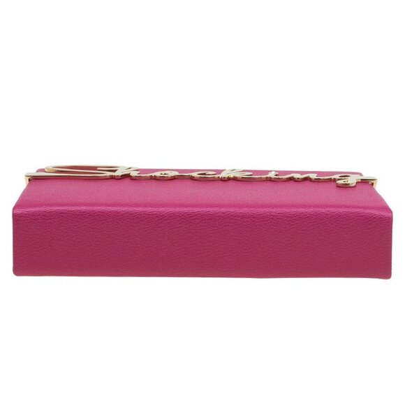Charlotte Olympia Shocking Pink Leather Box Clutch Purse w/ Large Mirror - Picture 5 of 6